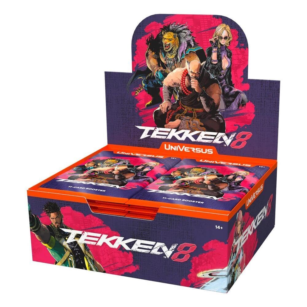 UVS Games UniVersus Tekken 8 Booster Display – 24 Packs, 11 Cards Per Pack, English Collectible Trading Card Game