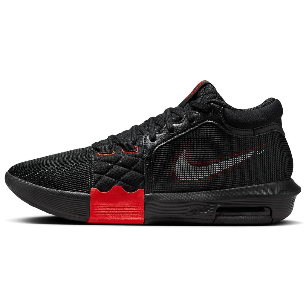 Nike Men's Lebron Witness VIII Basketball Shoes, Black Red 005, 10.5 US