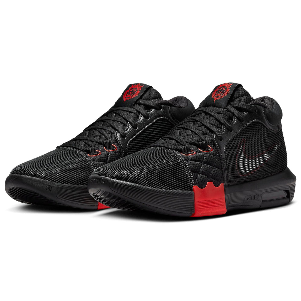 Nike Men's Lebron Witness VIII Basketball Shoes, Black Red 005, 11 US