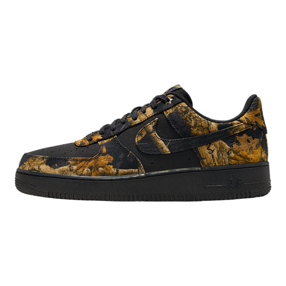 Air Force 1 '07 Realtree Men's Shoes (Off Noir/Multi-Color/Gum Yellow/Multi-Color) Size 12