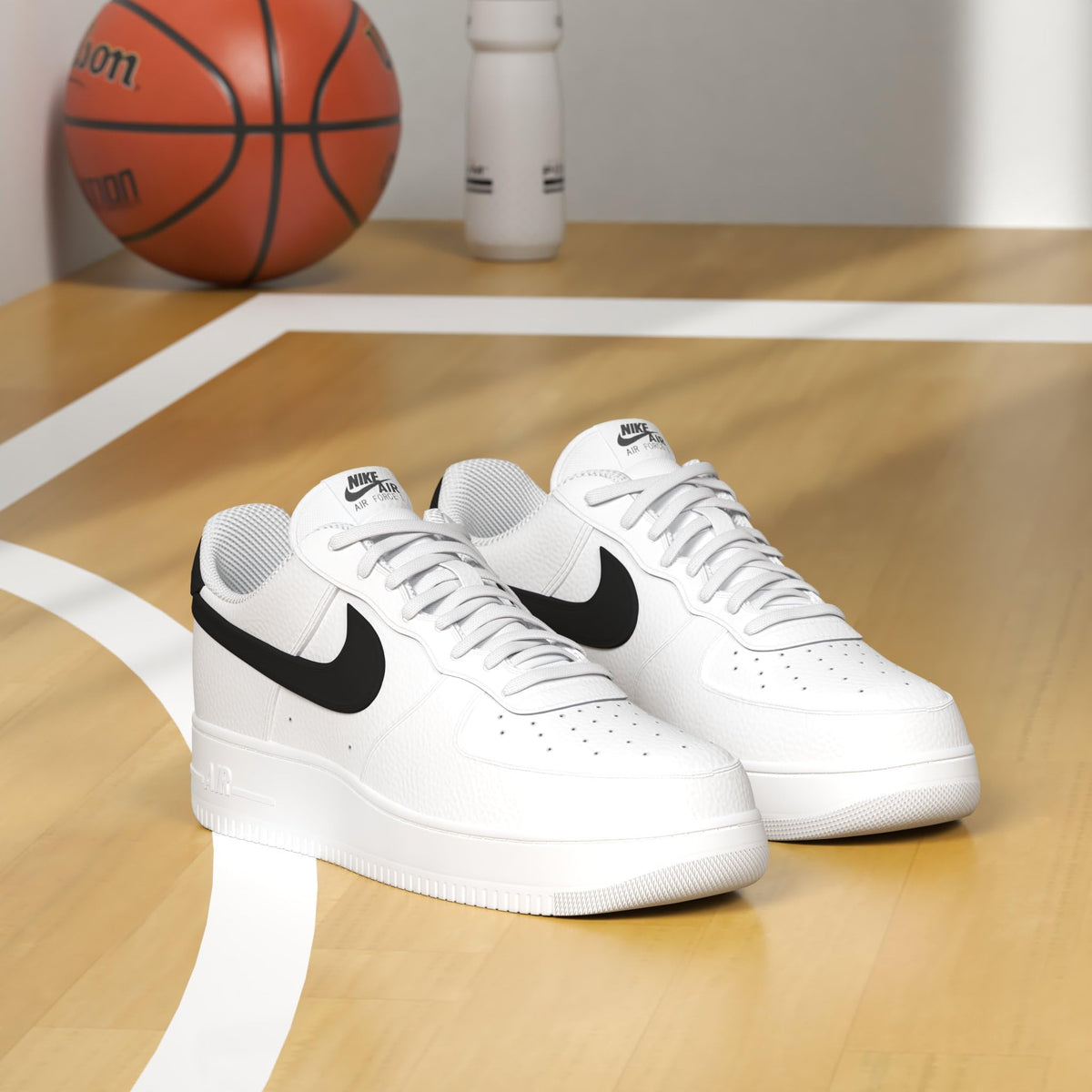 NIKE Womens Low-Top Sneakers Basketball Shoe, White Black, 8.5