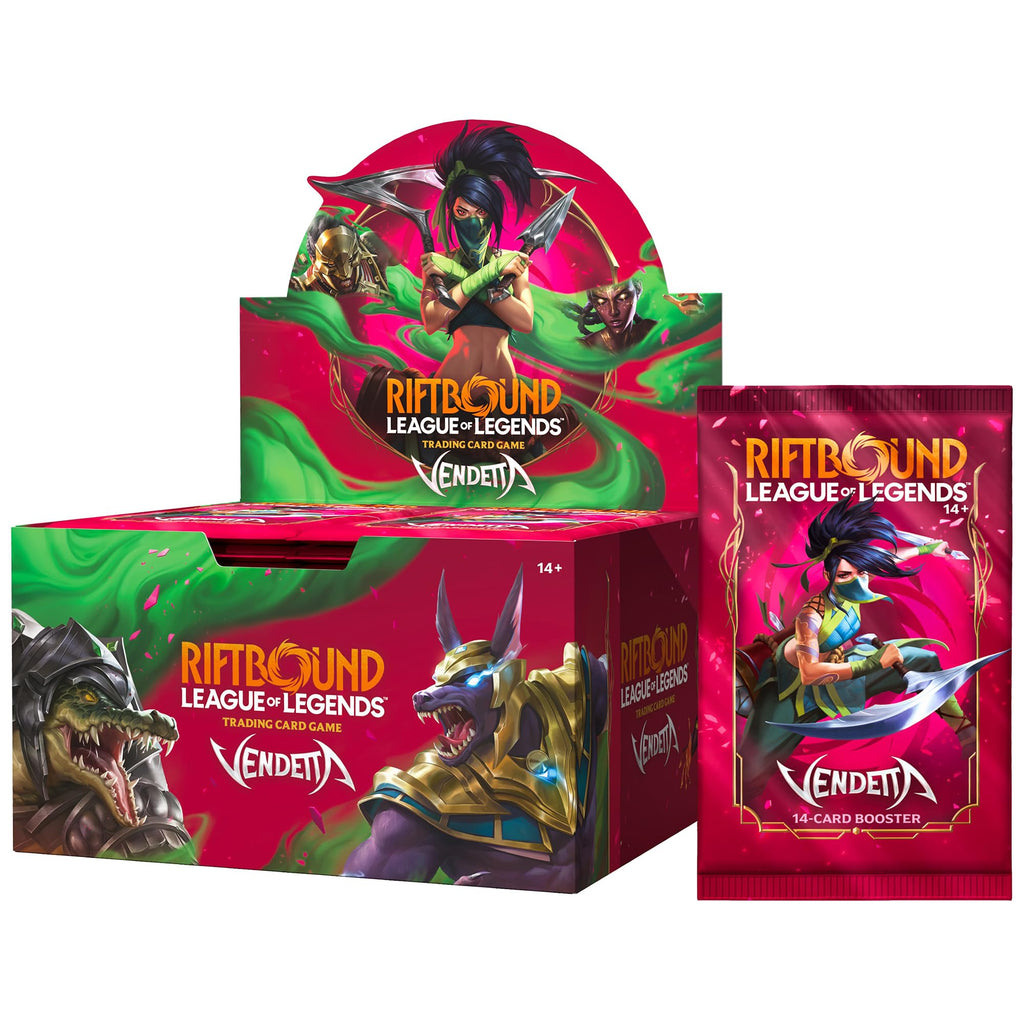 Riftbound: League of Legends TCG Vendetta - Booster Display - 24 Booster Packs (14 Cards Each), Deck-Building Trading Card Game, Randomly Assorted